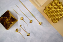 Ginkgo 18K Gold Threader Earrings
