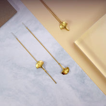 Ginkgo 18K Gold Threader Earrings
