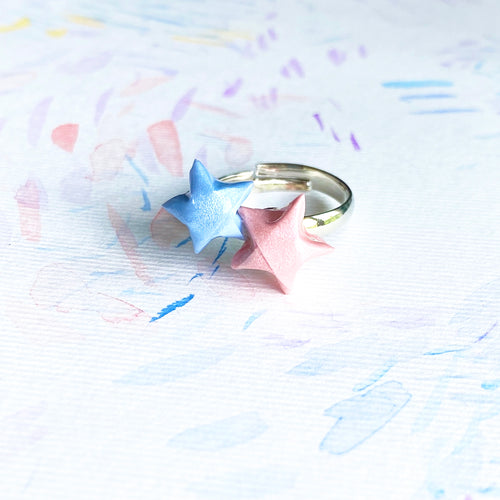 Double Lucky Star Ring (Pink+Blue)