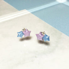Double Lucky Star Earrings (Lavender+Blue)