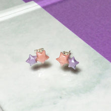 Double Lucky Star Earrings (Pink+Lavender)