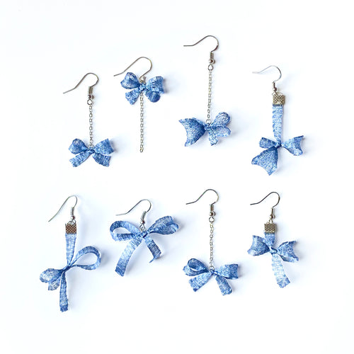 Bow Earrings (Blue)
