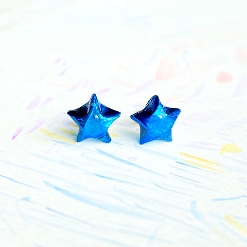 Lucky Star Earrings (Shinny Blue)