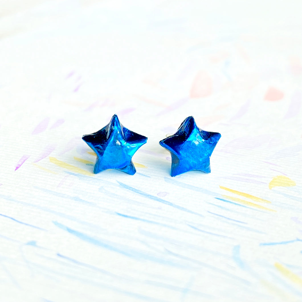 Lucky Star Earrings (Shinny Blue)
