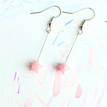 Shooting Star Earrings/ Ear Clips (Pink)