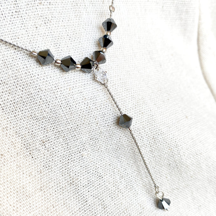 Antique Swarovski Black Crystal Necklace