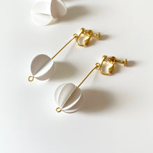 White Collection | ROUND Asymmetric Silver Earrings/ Ear Clips