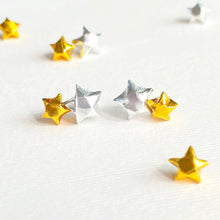 Double Lucky Star Earrings (Silver + Gold)