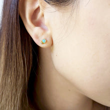 Natural Opal 18K Gold 925 Silver Earrings